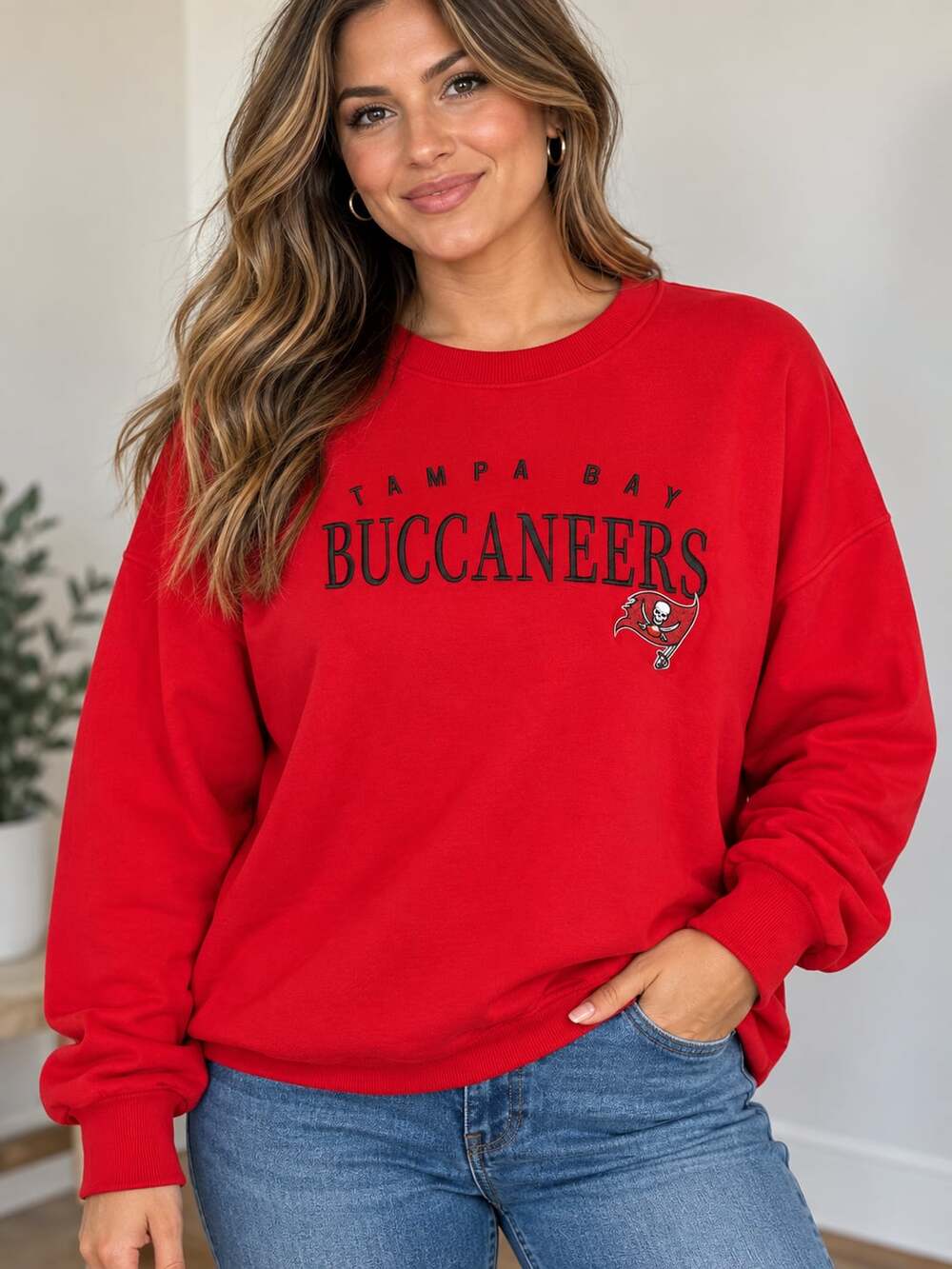 NFL Team Apparel Tampa Bay Buccaneers Sweatshirt Size XXL Red Embroidered